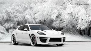 Car, Porsche, Porsche Panamera, Snow, Trees wallpaper thumb