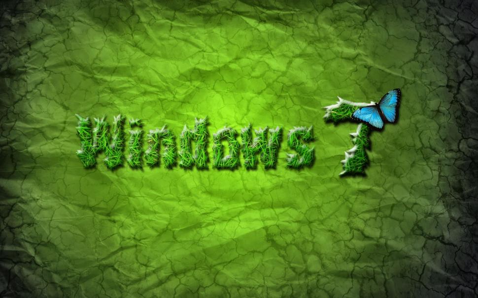 Windows 7 green and butterfly wallpaper,Windows7 wallpaper,Green wallpaper,Butterfly wallpaper,1680x1050 wallpaper