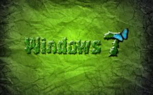 Windows 7 green and butterfly wallpaper thumb