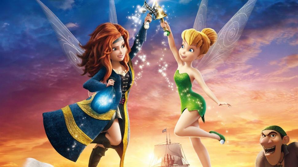 TinkerBell and Pirate Fairy, cartoon movie wallpaper,TinkerBell HD wallpaper,Pirate HD wallpaper,Fairy HD wallpaper,Cartoon HD wallpaper,Movie HD wallpaper,1920x1080 wallpaper