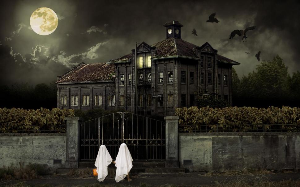 Halloween Scary House wallpaper,scary HD wallpaper,house HD wallpaper,halloween HD wallpaper,celebrations HD wallpaper,1920x1200 wallpaper