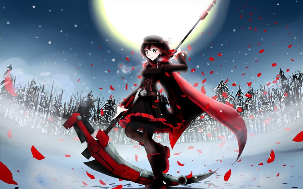 Anime girl at winter night, moon, fields wallpaper | anime | Wallpaper  Better