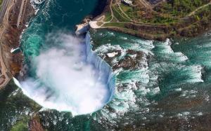 Landscape, Nature, Aerial View, Niagara Falls, Canada, River, Water, Fall, Summer, Trees wallpaper thumb