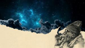 Surreal, Space, Old Man, Stars, Clouds wallpaper thumb