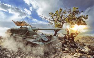 World of Tanks Tanks Firing AMX 13-90 France Games wallpaper thumb
