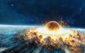 Asteroid impact explosion wallpaper thumb