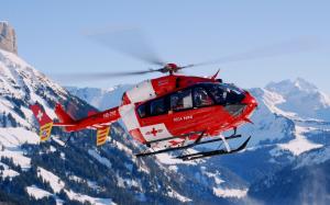 rescue helicopter, sky, mountains, flying, helicopter wallpaper thumb