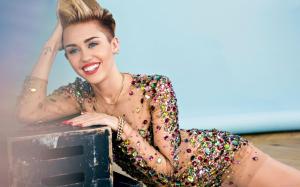 Miley Cyrus in a jewel dress wallpaper thumb