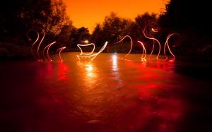 Water Trees Light Painting Timelapse HD wallpaper thumb