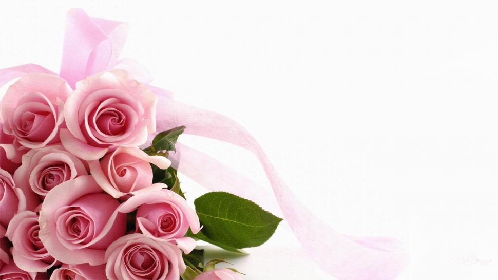 Pink Roses Forever wallpaper,firefox persona HD wallpaper,ribbon HD wallpaper,bouquet HD wallpaper,pink roses HD wallpaper,valentines day HD wallpaper,3d & abstract HD wallpaper,1920x1080 wallpaper