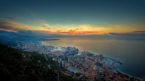 Monaco Sunset Landscape Buildings HD wallpaper thumb