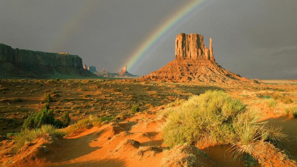 Rainbow Desert Monument Valley HD wallpaper,nature HD wallpaper,desert HD wallpaper,rainbow HD wallpaper,valley HD wallpaper,monument HD wallpaper,1920x1080 wallpaper