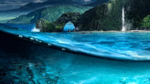 Tropical Underwater Ocean Beach Waterfall Arch Far Cry HD wallpaper thumb