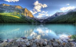 Nature, Landscape, Mountain, Lake, Forest, Rock, Reflection wallpaper thumb