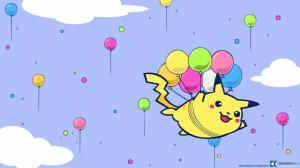 Pikachu Pokemon Balloons HD wallpaper thumb
