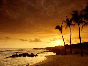 Amazing Sunset In Hawaii  Stock Photos wallpaper thumb