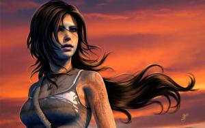 PC game, Lara Croft, Tomb Raider, sunset wallpaper thumb