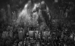 Cityscape, Monochrome, New York City, Architecture, Mist, Metropolis, Buildings wallpaper thumb