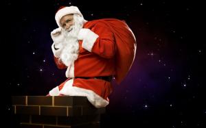 santa claus, bag, gifts, trumpet, midnight, christmas, holiday wallpaper thumb