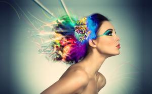 Colorful hair creative design wallpaper thumb