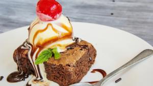 Sweet food, chocolate cake, dessert, cherry wallpaper thumb