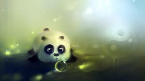Little Cute Panda Bear Painting Wonderful Art wallpaper thumb