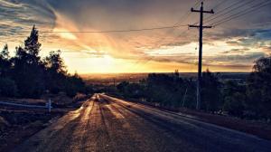 Sunset Evening Roads and Skies wallpaper thumb