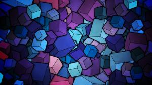 Stained Glass Geometry Cubes HD wallpaper thumb