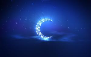 Artistic creation, the crescent moon in the sky wallpaper thumb