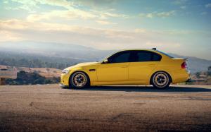 BMW M3 sedan yellow wallpaper thumb