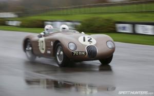 Jaguar Classic Car Classic Race Car Wet Motion Blur HD wallpaper thumb