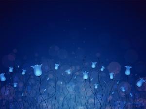 Blue Lighting Flowers HD wallpaper thumb