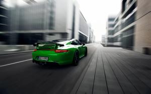 Car, Green Car, Road, Blurred, Porsche 911 Carrera 4S wallpaper thumb