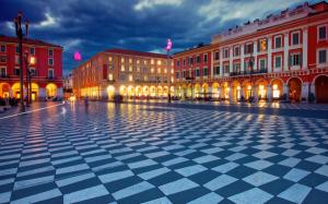 Place Massena, Nice, France, night, buildings, lights wallpaper thumb