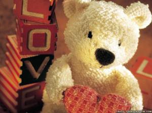 Cute Teddy Bear, Toy, Lovely, Heart wallpaper thumb