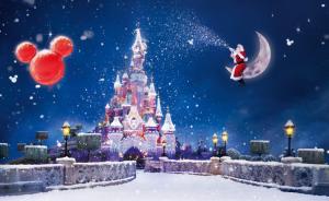 santa claus, magic, moon, snow, castle, balloons, holiday, christmas wallpaper thumb