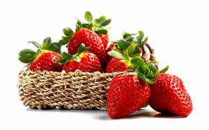 Fresh strawberry, red berries, fruit, basket wallpaper thumb