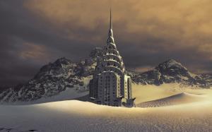 Chrysler Building, Mountain, Snow, Morning, Disaster, Apocalyptic, World wallpaper thumb