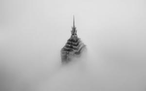 urban, architecture, monochrome, city, building, roof, fog wallpaper thumb