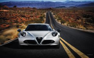 Alfa Romeo 4C Road Desert HD wallpaper thumb