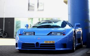 Bugatti EB 110 blue supercar front view wallpaper thumb