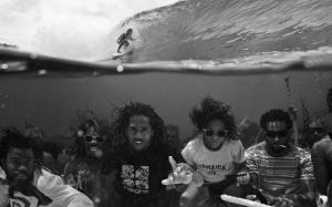 Dustin Humphrey BW Ocean Surf Surfing Wave HD wallpaper thumb