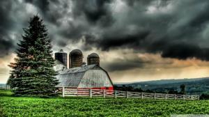 Beautiful Barn Under Stormy Skies Hdr wallpaper thumb
