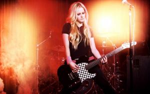 Avril Playing Guitar wallpaper thumb