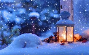 Christmas snow winter, light, snowflakes wallpaper thumb