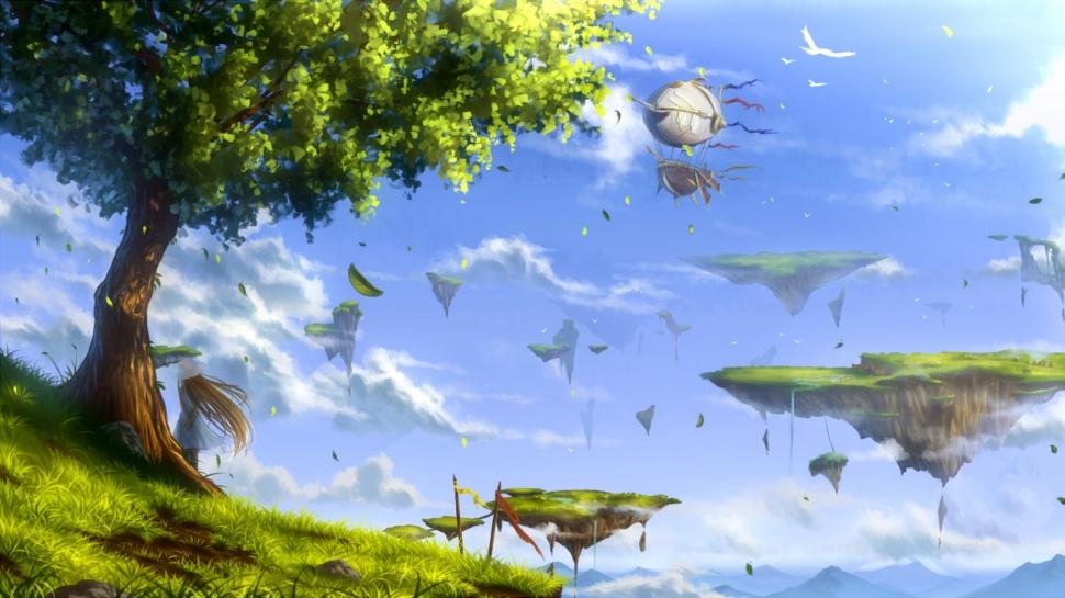 Clouds, Trees, Fantasy Art, Floating Islands wallpaper,clouds wallpaper,trees wallpaper,fantasy art wallpaper,floating islands wallpaper,1500x844 wallpaper