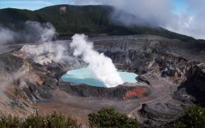 Hot Lake In The Center Of A Crater Of A Volcano wallpaper thumb