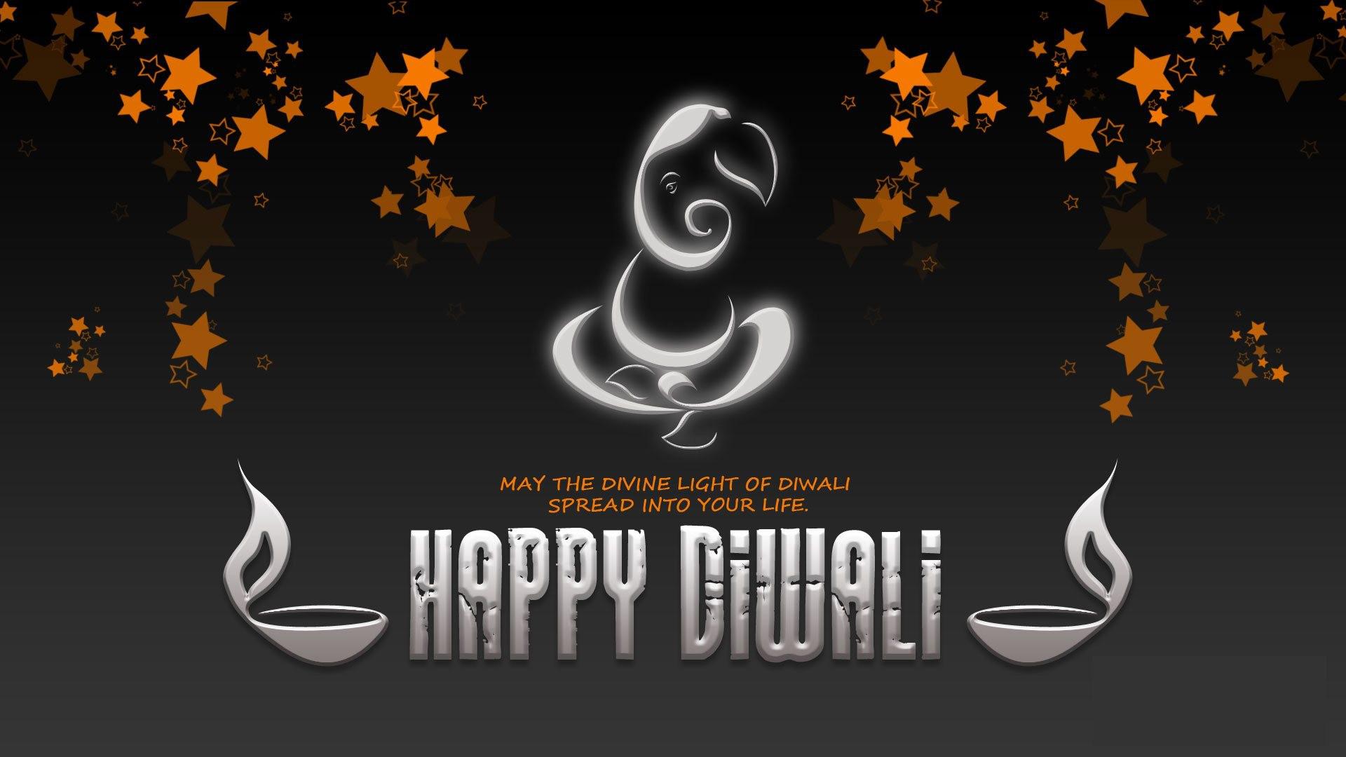 Happy Diwali Festival Picture of Ganesha with Black Desktop Background  wallpaper | other | Wallpaper Better