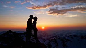 Sunset kiss in mountains wallpaper thumb