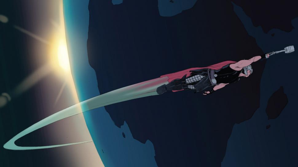 Thor Mjolnir Hammer Marvel Planet Starlight Hd Wallpaper Anime